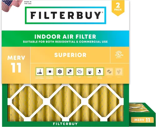 Miniatura 31 de Filterbuy Filtro de aire MERV 11 de 8 x 14 x 1 pulgadas para defensa de mascotas y alergias (paquete de 2), filtros electrostáticos plisados