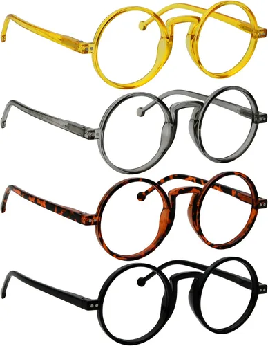 BLUELESS Gafas de lectura de gran tamaño para hombre, bisagras de resorte sin tornillos, paquete de 6 lectores para cara ancha