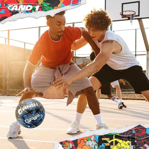 Miniatura 9 de AND1 Supreme Grip - Pelota de baloncesto de goma de tamaño 7 (29.5 pulgadas) con construcción de canal profundo, pelota oficial de Streetball, hecha