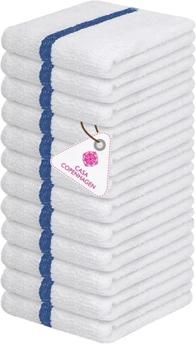 Miniatura 136 de CASA COPENHAGEN Juego de 6 toallas de palomitas de maíz, color azul polvoriento, 21.16 oz/m², 2 toallas de baño, 2 toallas de mano y 2 toallas