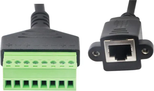 Miniatura 2 de XMSJSIY RJ45 8P8C hembra a adaptador de terminal de tornillo de 8 pines, extensor Ethernet Cat5/6/7, extensión de señal de red CCTV DVR Hembra a
