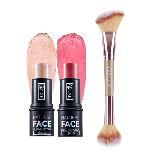 Miniatura 8 de Lápiz de contorno de crema de maquillaje resaltador, fácil de aplicar, bronceador natural y barra de rubor, no grasa e impermeable, para mejillas