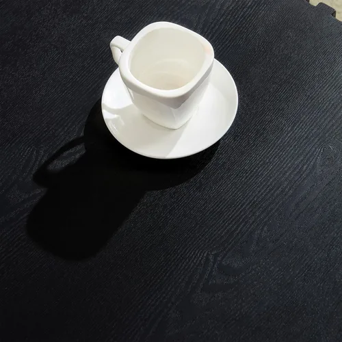 Miniatura 6 de Mesa de Centro Cuadrada de 35.43'' para Sala de Estar Mesa de Centro Acanalada Mesa Central Moderna con Pedestal para Apartamento Negro