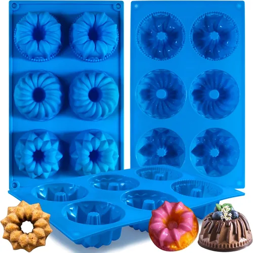 Miniatura 9 de Sidosir Mini molde de tubo acanalado para pasteles, 6 cavidades Heritage, molde de silicona para pasteles familiares, moldes antiadherentes de Tubo