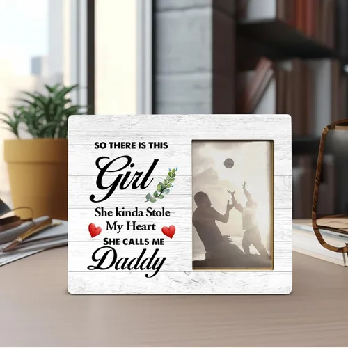 Miniatura 6 de Yuzi-n El mejor regalo para papá, regalos para padre de hija, regalo de papá para cumpleaños, Navidad, día del padre, marco de fotos de madera