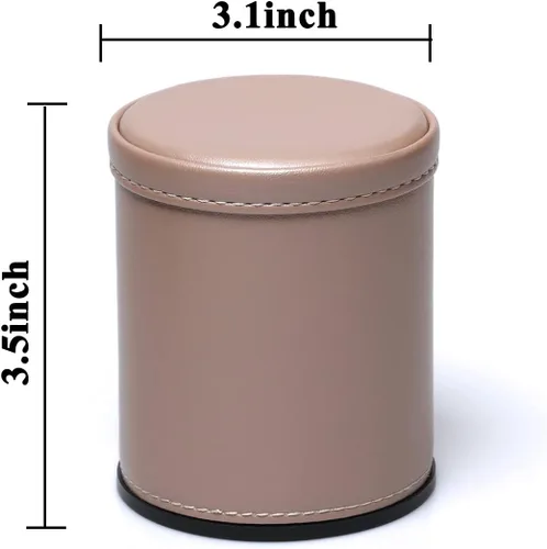 Miniatura 5 de Juego de dados de cuero sintético, cuero de oro rosa y terciopelo de niebla lila, taza de dados profesionales con 6 dados de puntos negros