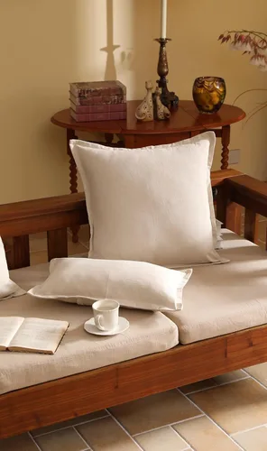 Miniatura 6 de patdrea Fundas de almohada decorativas de lino de 22 x 22 pulgadas, juego de 2 piezas con borde plegable, fundas de almohada de lino estilo rústico