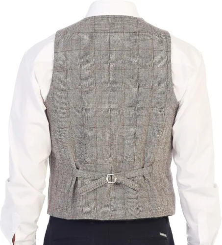 Miniatura 63 de Gioberti Chaleco de tweed formal de 6 botones para hombres