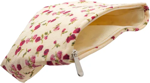 Miniatura 4 de Pazimiik Bolsa de maquillaje grande con cremallera, de pana, para bolso de viaje, organizador de cosméticos para mujeres, almacenamiento de Vintage