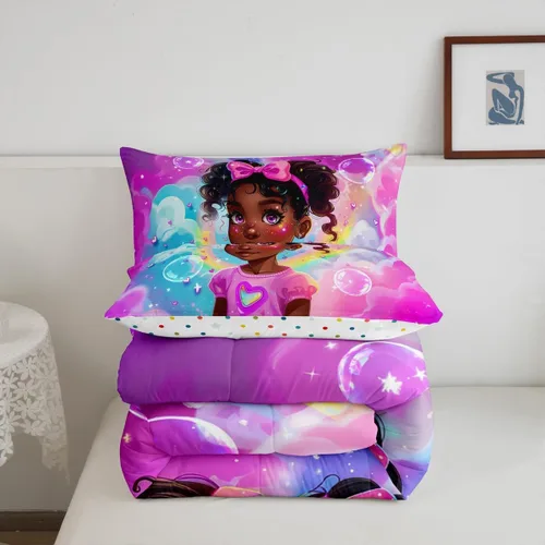 Miniatura 119 de Erosebridal Juego de ropa de cama de princesa de ballet, tamaño Queen, juego de edredón de 3 piezas para niñas bailarinas de ballet, lindo juego
