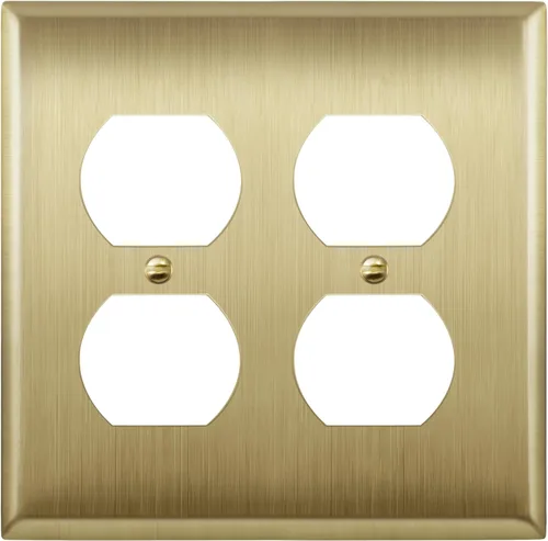 Miniatura 14 de ENERLITES Placa de pared de metal dúplex para receptáculos, cubierta de salida de acero inoxidable, resistente a la corrosión, tamaño de 1 banda