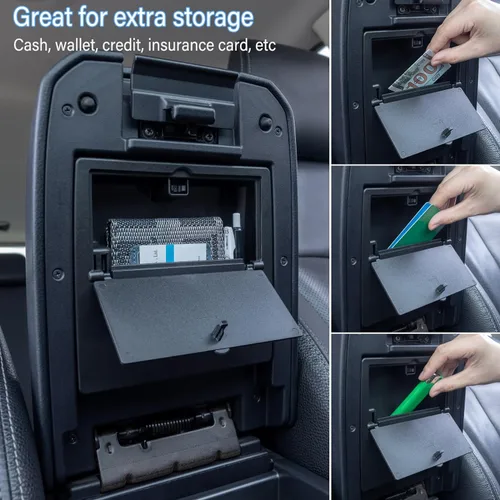 Miniatura 3 de JKCOVER Organizador de caja oculta para consola central compatible con Toyota Tacoma 2016-2021 2022 2023, accesorios reposabrazos caja