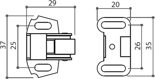 Miniatura 4 de Rok Hardware Roller Wheel Spring Gabinete Muebles Armario Puerta Catch Holder en acabado de zinc con tornillos, ROKRC
