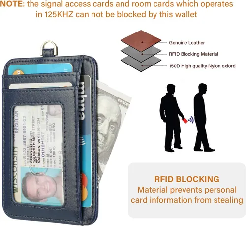 Miniatura 7 de Lavemi Slim RFID Blocking Card Holder Minimalist Leather Front Pocket Wallet for Women