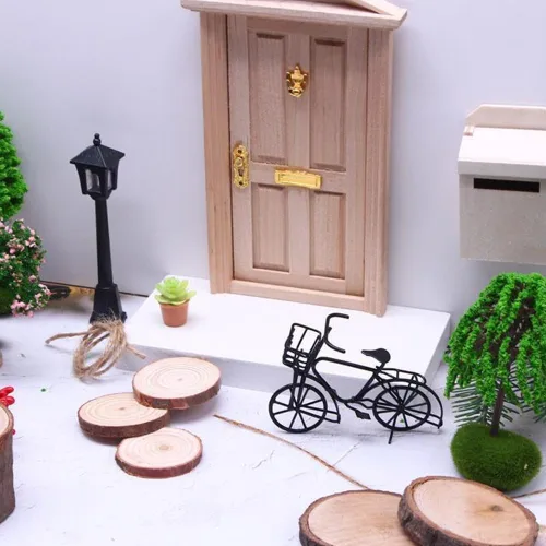 Miniatura 2 de Mini bicicleta de casa de muñecas, bicicleta de metal móvil para muñecas