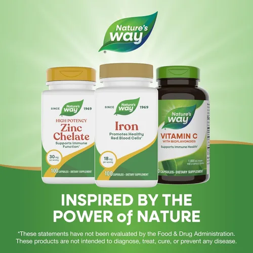 Miniatura 7 de Nature's Way Hierro, promueve glóbulos rojos saludables*, 18 mg de gluconato de hierro por porción, sin gluten, 100 cápsulas