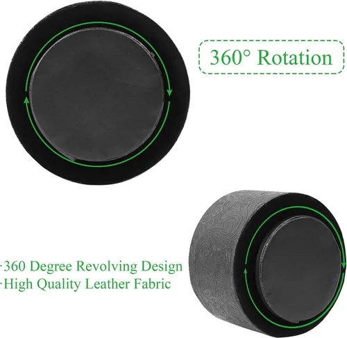 Miniatura 4 de lizimandu Organizador Redondo de Cuero para Suministros de Arte, Soporte para Control Remoto, Rotación de 360 Grados, Soporte Multifuncional