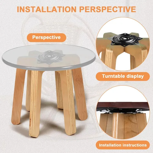 Miniatura 5 de AAGUT Taburete de bar de 6.25 pulgadas de repuesto de placa giratoria, mecanismo giratorio cuadrado resistente para silla reclinable o muebles, base