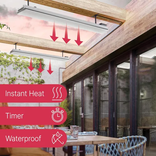 Miniatura 3 de Dimplex DLW Series - Calentador eléctrico para patio, resistente a la intemperie, negro, 1500 W, calentador radiante prémium para uso en interiores