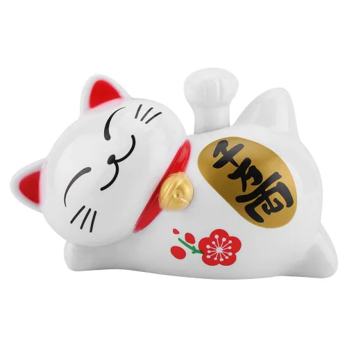 Gato de la suerte, brazo agitador de gato, estatua de gato de la suerte, brazo móvil de gato agitado, energía solar, gato de dinero de la suerte,