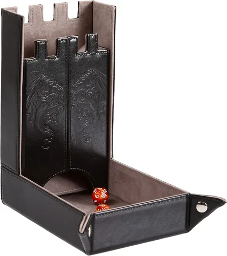 Miniatura 8 de Forged Dice Co. Draco Castle - Bandeja plegable para dados y torre de dados, bandeja plegable para dados DND y torre de bandeja rodante de dados