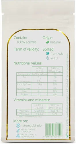 Miniatura 2 de ACEROLA - Polvo Vitamina C Extracto de cereza cruda liofilizado 8.8 onzas 100% natural y vegano Sin OMG Aumenta tu inmunidad natural