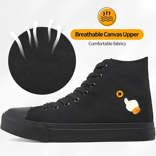 Miniatura 44 de ZGR Tenis de lona para hombre, con cordones, clásicos, casuales, para caminar