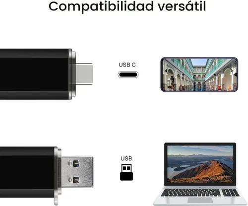 Miniatura 2 de Paquete de 2 Unidades Flash USB C de 128GB Unidad Flash Dual Tipo C + USB A Memory Stick Jump Drive 2 en 1 Thumb Drive para Almacenamiento y Copia