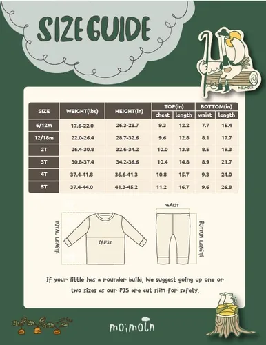 Miniatura 6 de moimoln Pijama de algodón suave para bebés y niñas pequeñas con estampado de flores modales, manga larga, ajuste ceñido