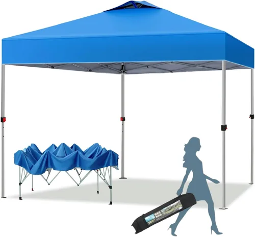 Miniatura 28 de MFSTUDIO Carpa Desplegable de 10x10 pies, Refugio Gazebo Sombra Solar Toldos Impermeables Patio Portátil Carpas con Malla Desplegables para Playa