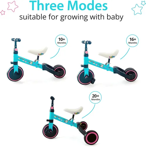 Miniatura 2 de Hurtle Triciclos 3 en 1 para niños, bicicleta de entrenamiento de equilibrio, convertible para niños pequeños, juguetes de equitación