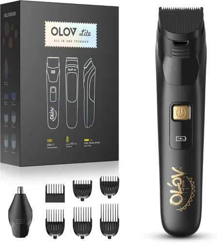 Recortadora eléctrica de barba para hombres, recortadora de pelo de nariz y maquinilla de afeitar eléctrica para hombres, kit de aseo 10 en 1,
