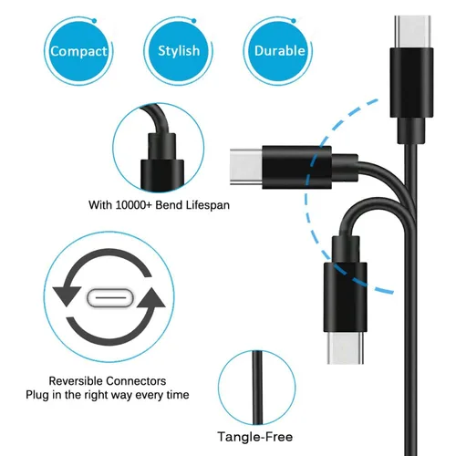 Miniatura 3 de Paquete de 2 cables USB C de 3 pies USB A a tipo C para Samsung Galaxy Note 20/10/10+/9/8, S20 S10 S9 S8 Plus S10E, cable de carga USB A a USB C