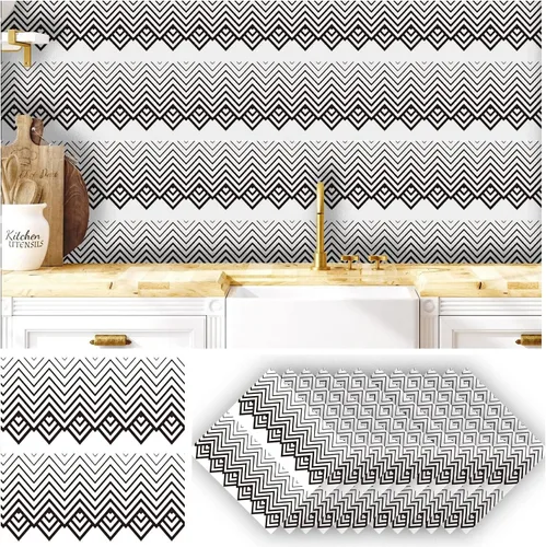 Miniatura 22 de Alwayspon 12 calcomanías mate para azulejos de pared, despegar y pegar, calcomanías de vinilo autoadhesivas para azulejos de cocina y baño, 6 x 6