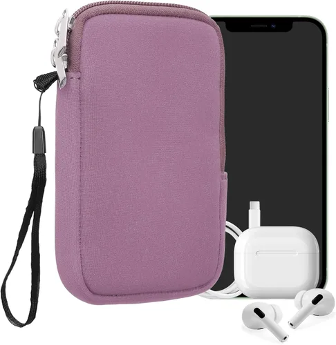 Miniatura 26 de kwmobile Funda universal para teléfono tamaño XS - 3,5/4 pulgadas - Funda de neopreno para teléfono inteligente con cremallera - Funda impermeable