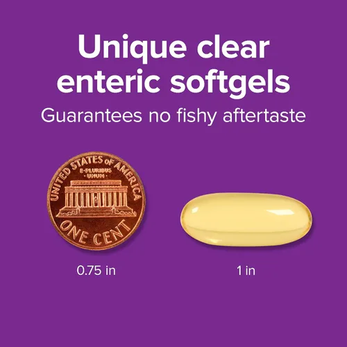 Miniatura 4 de Webber Naturals Aceite de pescado de 2850 mg, alta potencia, 1,800 mg de omega-3 por porción, 120 cápsulas blandas entéricas transparentes, sin