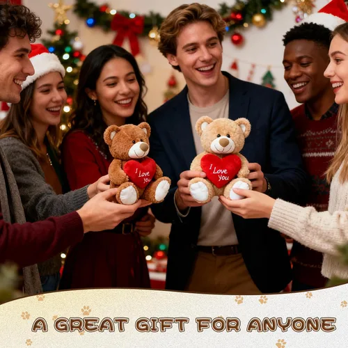 Miniatura 7 de ¡Te quiero! Oso de peluche de 10 pulgadas con corazón rojo, muñeca de oso de peluche suave, juguetes de peluche, regalos para ella/novia, amante