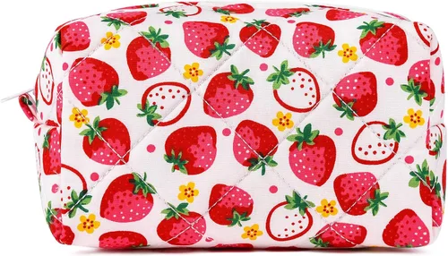 Miniatura 10 de SOIDRAM Bolsa de maquillaje de felpa para cosméticos, bonita bolsa de maquillaje estética, bolsa de maquillaje azul, bolsa de aseo de viaje