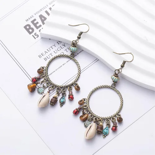 Miniatura 6 de Aretes bohemios para mujer, aretes colgantes bohemios vintage