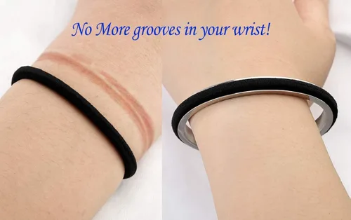 Miniatura 4 de Zuo Bao Stainless Steel Bracelet Grooved Cuff Bangle for Women Girls