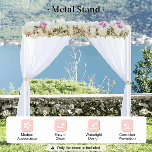Miniatura 2 de Kit de tubo para telón de fondo de fiesta de boda de 6.6 x 6.6 ft, marco de cortina telescópico, soporte de decoración de fondo de fiesta de acero