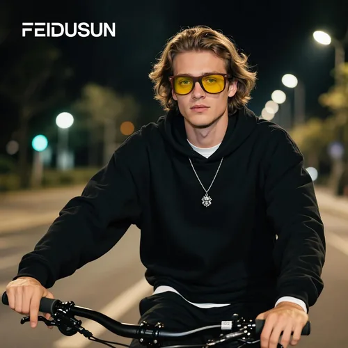 Miniatura 9 de FEIDUSUN Lentes de sol polarizados para hombre y mujer, lentes de sol retro negros para conducir, pescar, protección UV