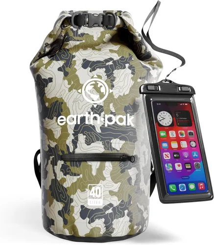 Miniatura 45 de Earth Pak Bolsa seca impermeable con bolsillo con cremallera, mochila impermeable para mantener el equipo seco Amarillo