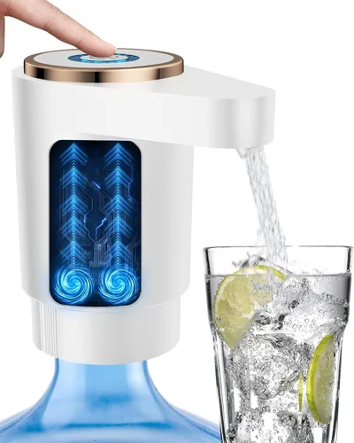Miniatura 16 de Bomba de botella de agua, dispensador de agua eléctrico portátil para botellas de 5 galones, carga USB, interruptor automático, batería recargable