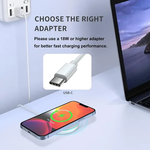 Miniatura 7 de para cargador MagSafe, almohadilla de carga inalámbrica magnética para iPhone 17/17 Pro/17 Pro Max/Air/16 15 14 13 12 Pro Max Plus mini y AirPods 2