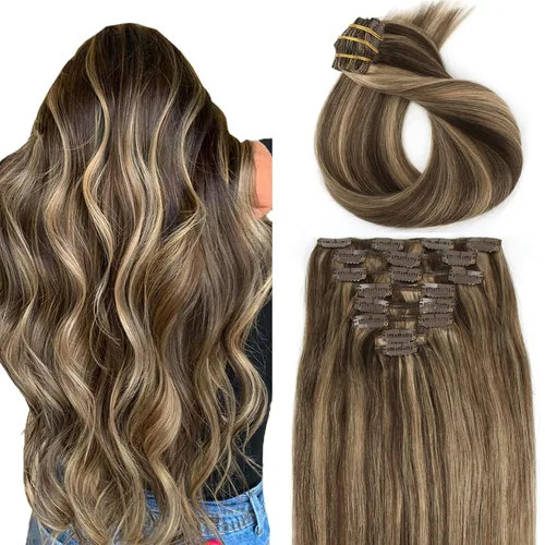 Miniatura 15 de ABH AMAZINGBEAUTY HAIR Extensiones de cabello humano negro con clip, 8 piezas de extensiones de volumen con clip, 4.23 onzas, sedoso, lacio, suave