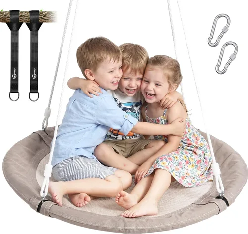 Miniatura 11 de Trekassy - Columpio de árbol de 40.0 in, soporta 700 lb, para niños, adultos, 900D, Oxford, resistente al agua con 2 piezas de correas para colgar
