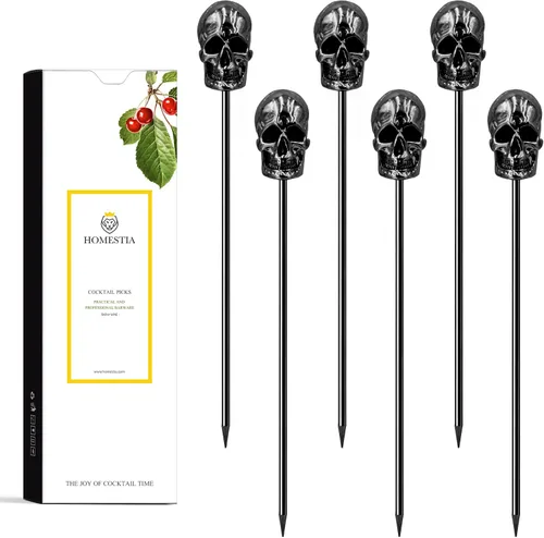 Miniatura 22 de Homestia Púas de cóctel doradas, 16 púas de Martini torcidas de acero inoxidable de 4.3 pulgadas, brochetas de metal reutilizables para cócteles