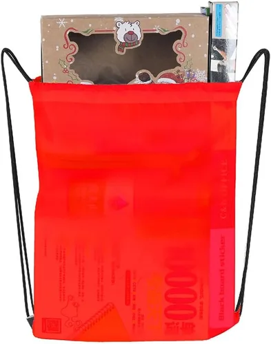 Miniatura 7 de Bolsas de cordón a granel, Poliéster Draw String Bag, Gym Sports Cinch Bag Mochila con cordón, Rojo