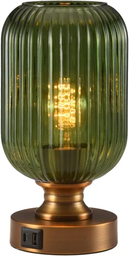 Miniatura 21 de Lámpara de mesa de vidrio de mediados del siglo, lámpara de escritorio regulable, bombilla LED incluida, temporizador incorporado, vidrio ámbar